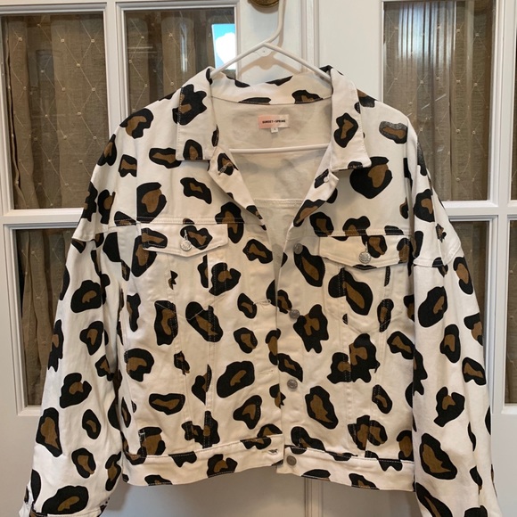 Sunset + Spring Leopard Denim Jacket - Picture 2 of 3